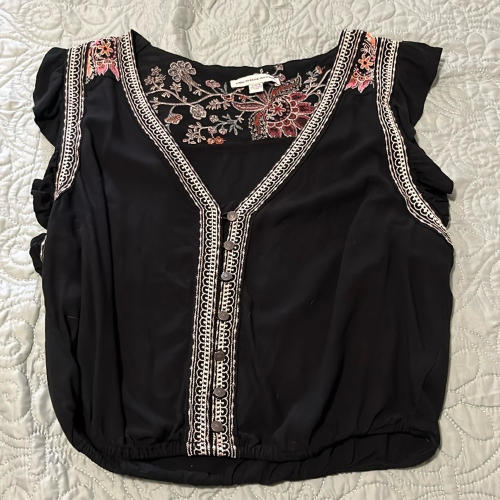 America Eagle crop top blouse